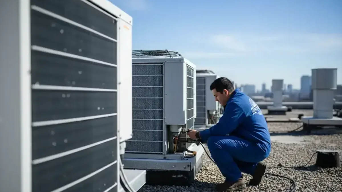 Commercial HVAC rooftop service image for New York buildings